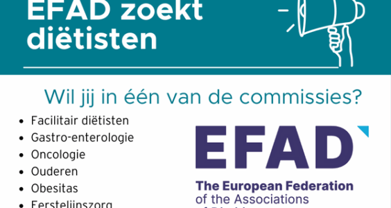 Afbeelding voor EFAD zoekt diëtisten met specifieke deskundigheid en/of aandachtsgebied