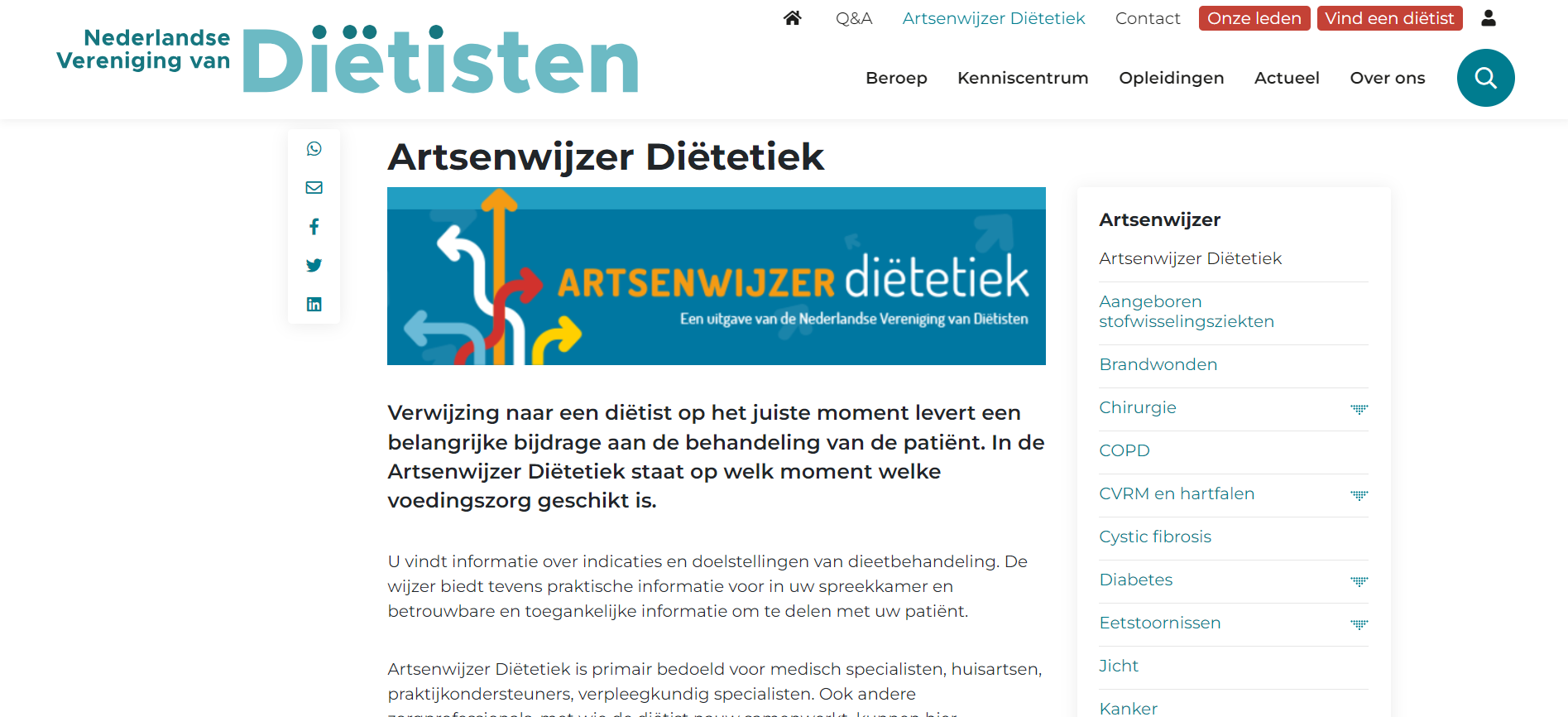 Afbeelding Artsenwijzer Diëtetiek in een nieuw jasje